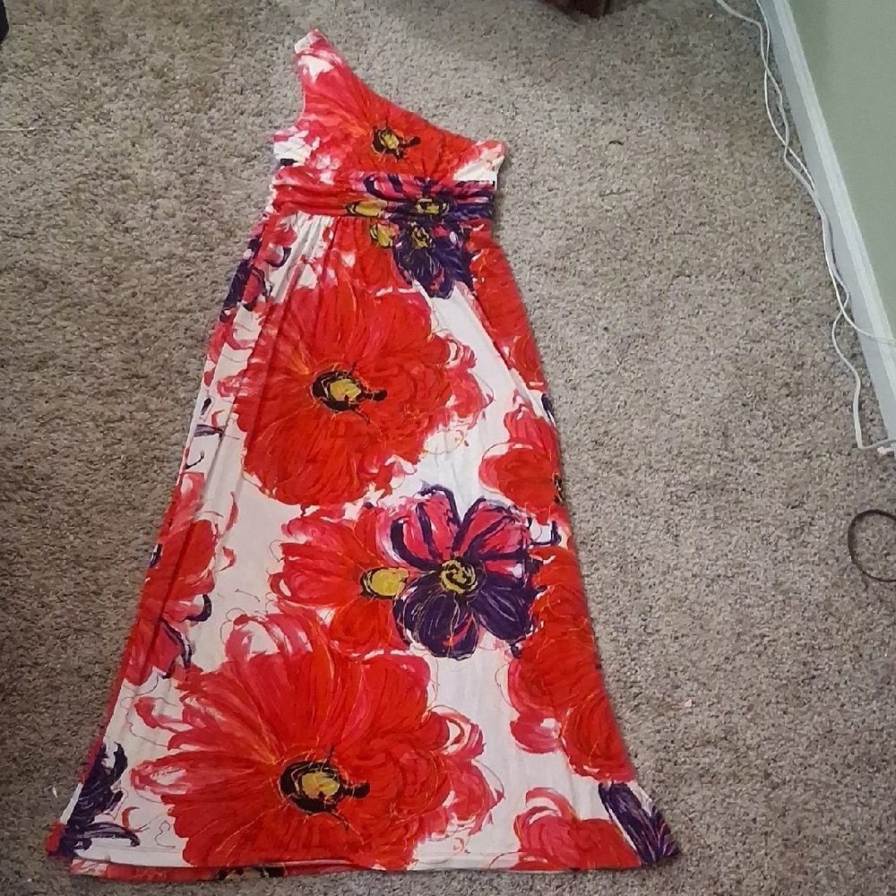 Floral One-Shoulder Dress